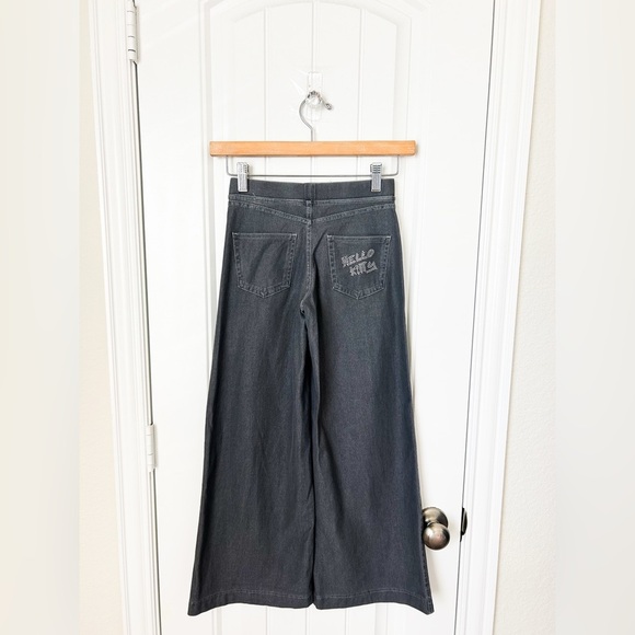 Hello Kitty Sanrio Wide Leg Rhinestone Pants H&M Girls Size 10 - Picture 2 of 4